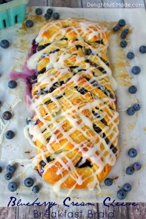 Blueberry Cream Cheese Breakfast Braid by Delightful E Made