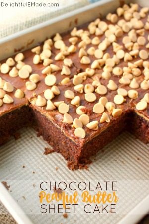 Chocolate Peanut Butter Sheet Cake by Delightful E Made