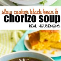 Slow Cooker Black Bean & Chorizo Soup is an easy-to-prep dinner with deep, rich flavors - perfect for a cozy night in!