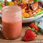 This STRAWBERRY POPPYSEED DRESSING is made from very easy to find ingredients and is perfect for all your summer salads!