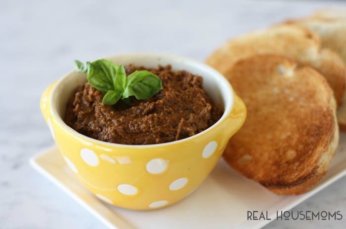 SUN DRIED TOMATO PESTO makes a delicious appetizer that can be used on pasta and pizza too!