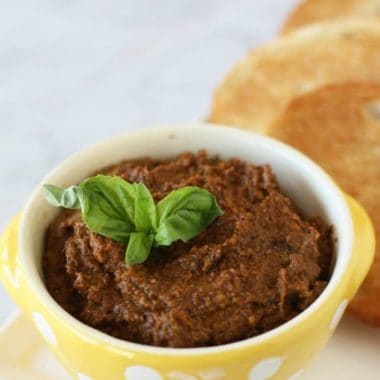 SUN DRIED TOMATO PESTO makes a delicious appetizer that can be used on pasta and pizza too!