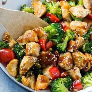 This teriyaki chicken and vegetables is an easy and healthy meal that's perfect for a busy weeknight!