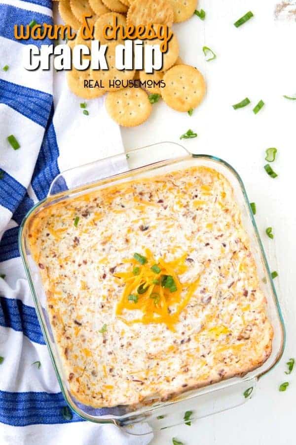 If you are looking for a great dip to make for your next get together, you need to try this Warm & Cheesy Crack Dip! It's super easy to make & so delicious!