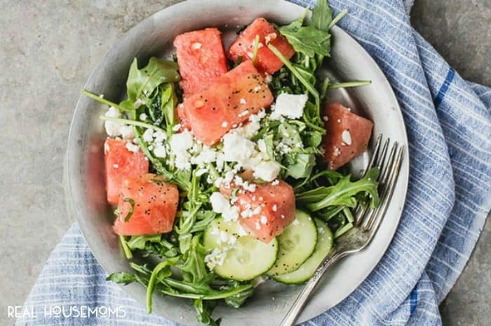 Watermelon is indisputably one of the most beloved summer fruits. Paired here with arugula, feta and a white balsamic and poppy seed vinaigrette, this SUMMER WATERMELON & CUCUMBER SALAD is sure to find it's way into your regular summer rotation!